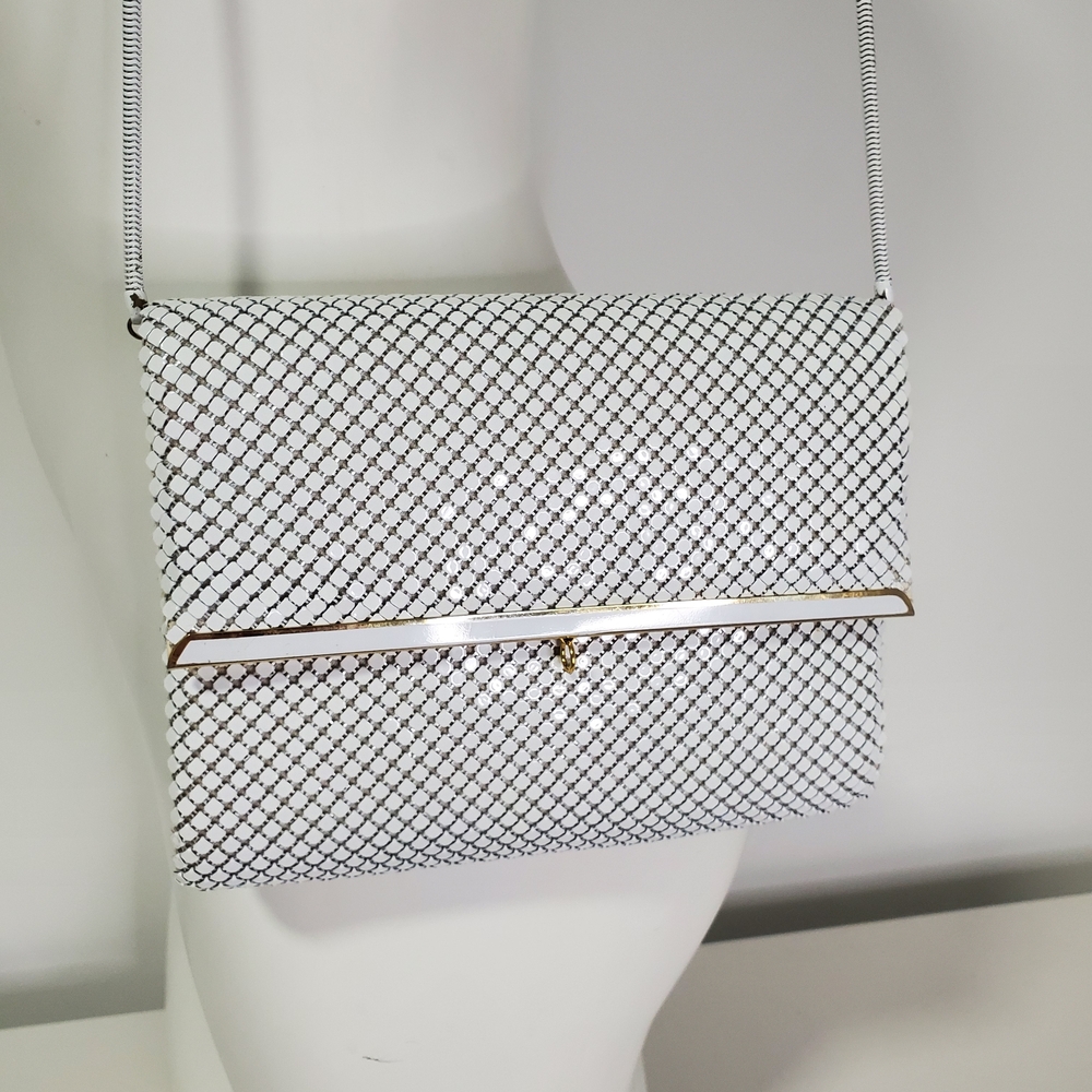 Vintage White and Gold Mesh Shoulder Bag
